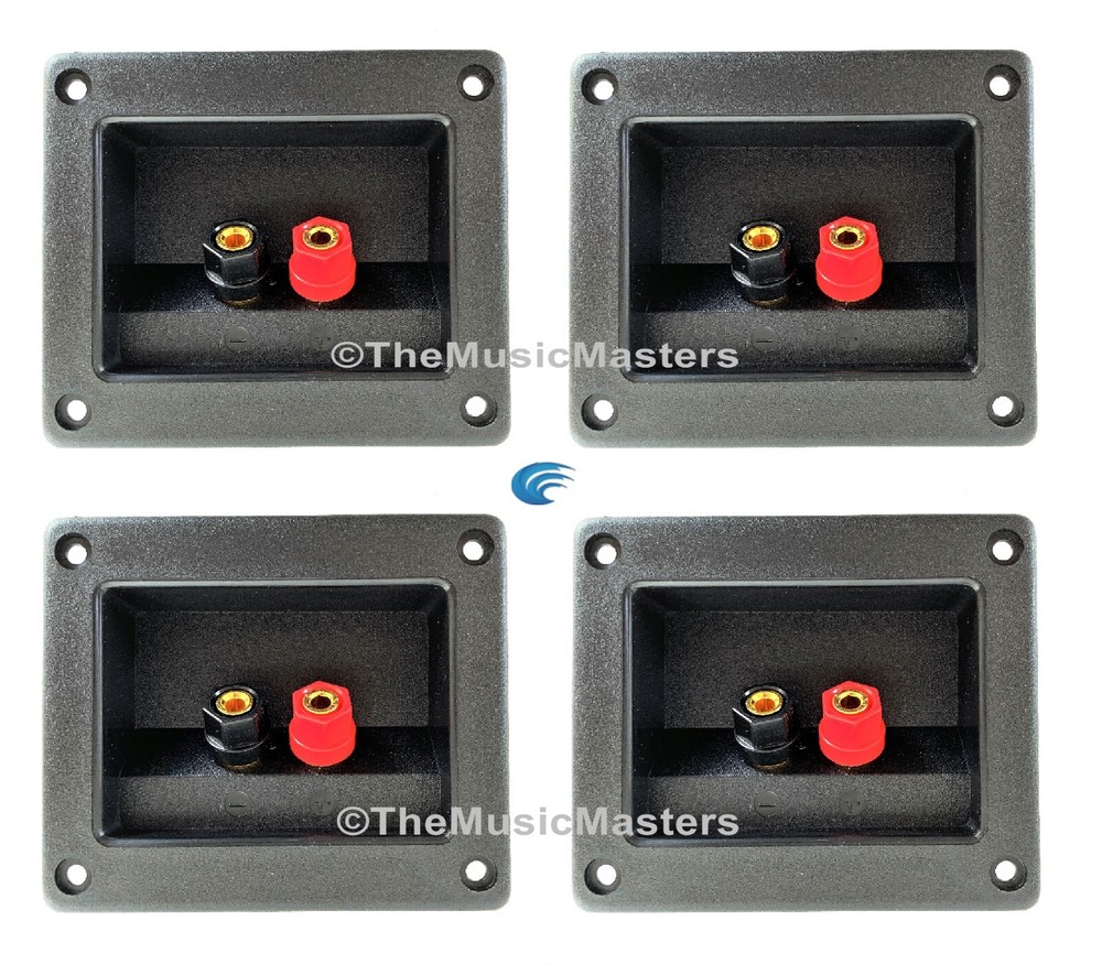 4X Square Banana Screw Mount Terminal Cup for Car Home Audio Speaker Box Cabinet