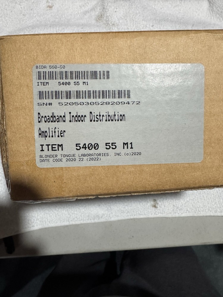 NEW – Blonder Tongue BIDA 550-50 “Broadband Distribution Amplifier”