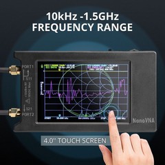 NanoVNA-H4 4″ Ham Radio Antenna Analyzer 10k-1.5GHz SWR Meter MicroSD PC