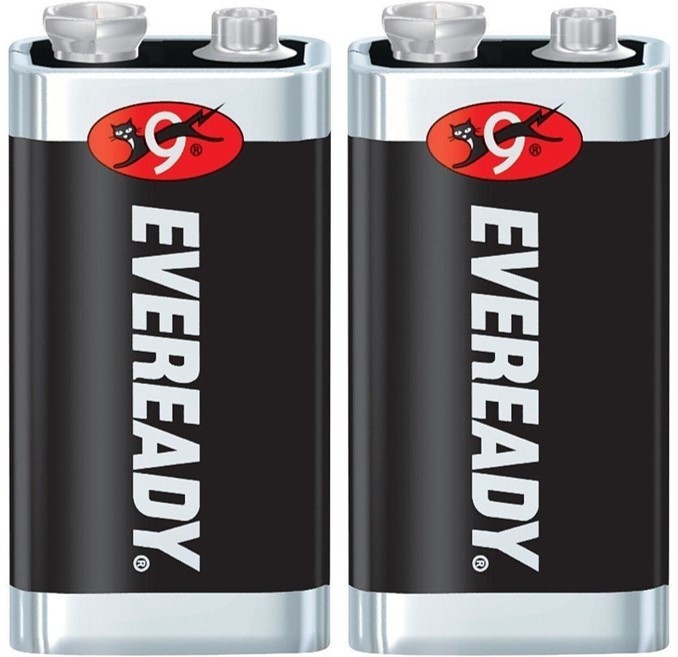 2 Eveready Super Heavy Duty 9V 9 Volt Carbon Zinc Batteries