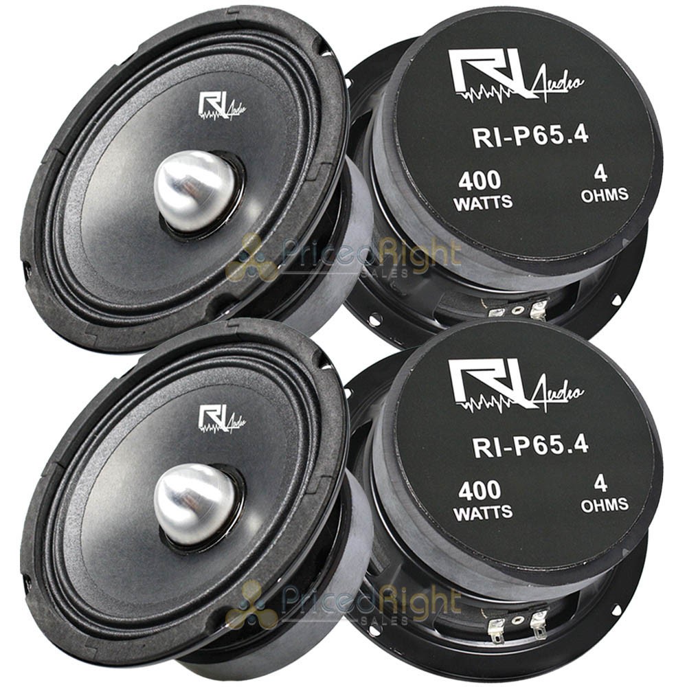 (4) RI Audio 6.5″ Midrange Bullet Speaker 400W Peak Power 200W RMS 4 Ohm