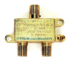 2-Way Coaxial CABLE SPLITTER Digital HDTV Satellite Wire F Type 1-2 Coax Adapter
