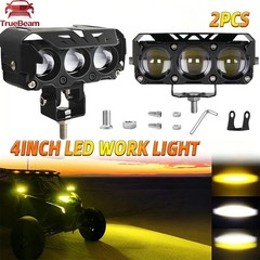 2x 4” LED Work Light Bar Spot Flood Pods Off Road Truck Fog Lights Yellow White