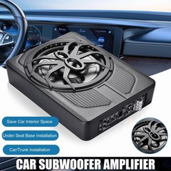 10″ 1200W Slim Under-Seat Subwoofer Powered Car Sub with Amp Speaker System kit