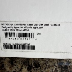 Apple AirPods Max Space Gray/Black Headband Bluetooth Over-Ear Mic MGYH3AM/A