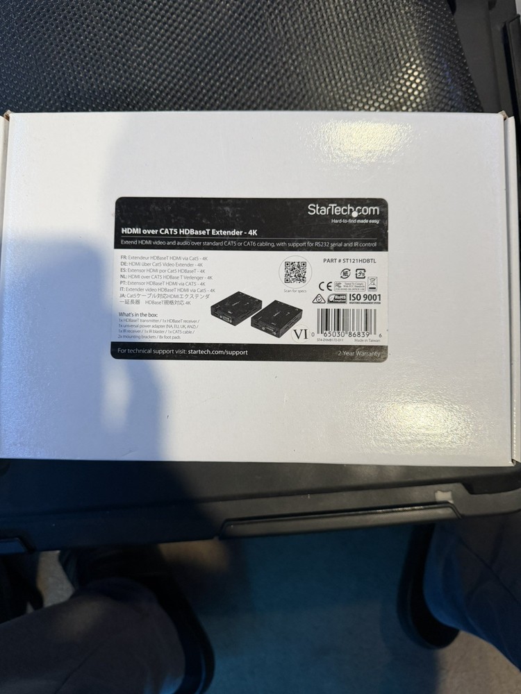 StarTech ST121HDBTL HDMI over Cat5 HDBaseT Extender 4K Kit TX RX New