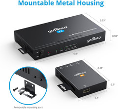 1X2 HDMI Extender/Splitter over CAT6/7 – 1080P up to 197Ft(60M), 4K60Hz up to 11