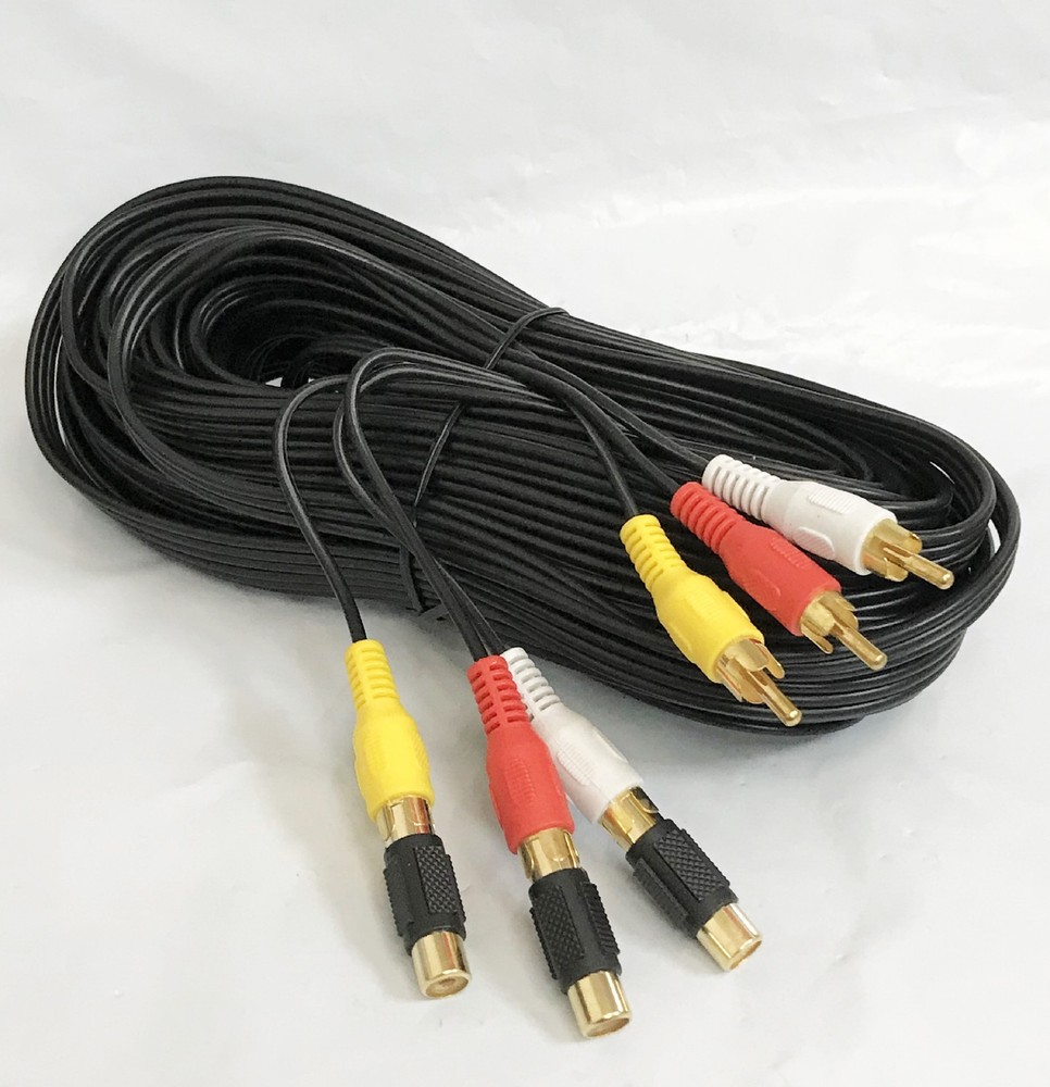 3 RCA Male to 3 RCA Female Audio Video Extension Cable (50 Feet)