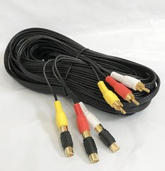 3 RCA Male to 3 RCA Female Audio Video Extension Cable (50 Feet)