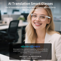 AI Smart Glasses for Men & Women, Ai-Powered by Translation, Noise Reduction, Op
