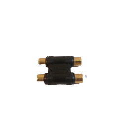 Radio Shack RCA Type Jacks Black Gold Dual Coupler Zinc Alloy Audio Vtg 2001