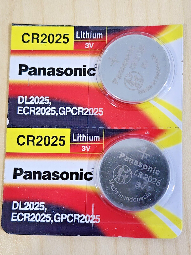 2 pc carded PANASONIC CR2025 DL2025 ECR2025 3v Lithium Battery Expire 2034