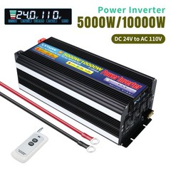 5000W 10000W Power Inverter DC 24V to AC 110V Converter 4AC USB LCD Remote RV