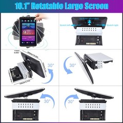Rotatable 10.1” Android 15 Touch Screen Car Stereo Radio GPS Wifi Single 1 DIN