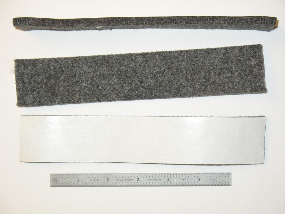 1.5×8 IN SOFT FELT PAD STRIP 1/4 THICK SELF STICK TAPE GRAY