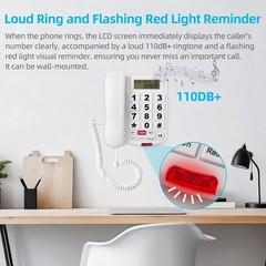 Corded Phone With Caller ID, Big Button Phone For Visually Impaired Seniors,