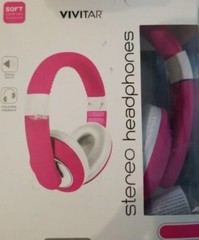 Vivitar Headphones Comfort Cushion Adjustable Headband Pink High Def Sound NEW