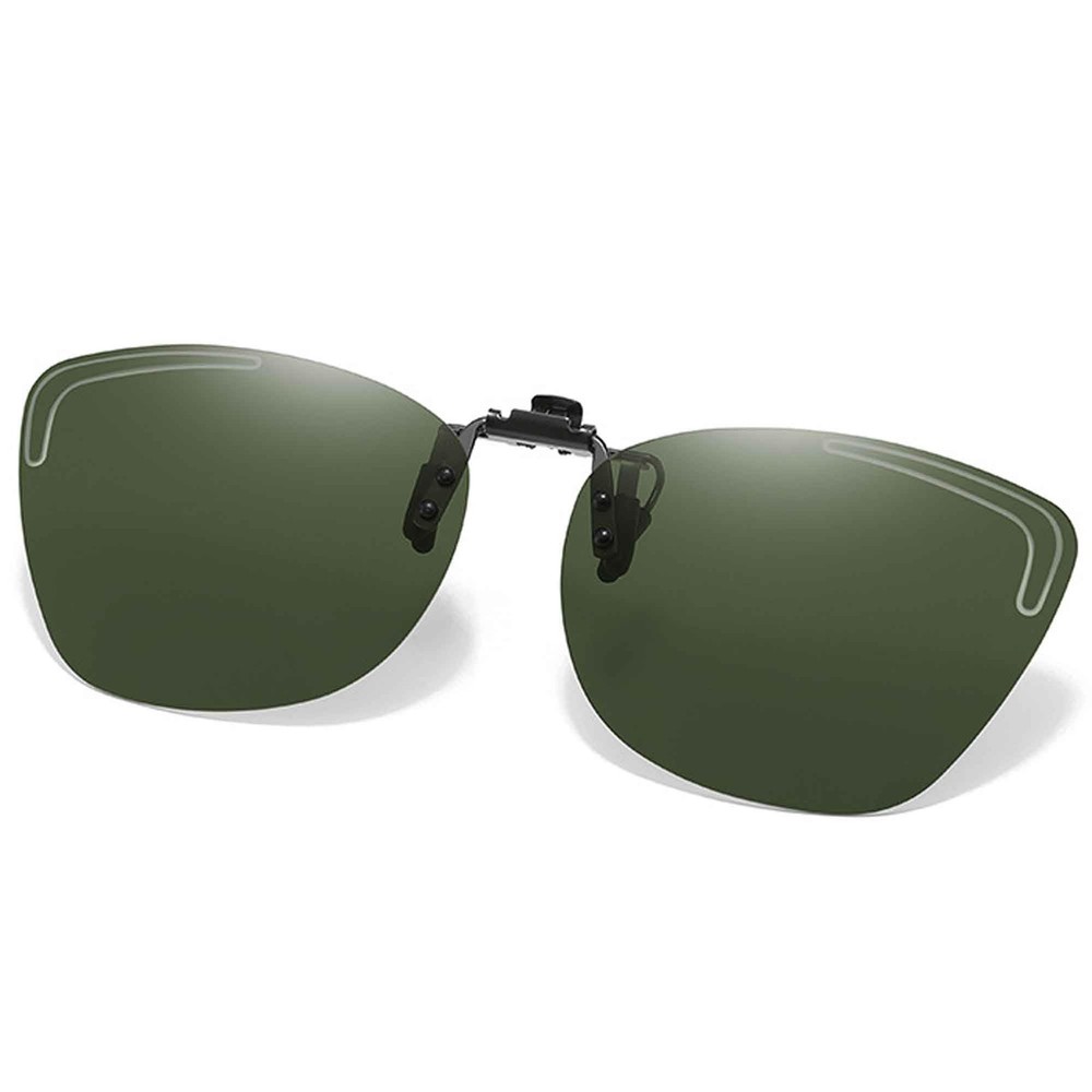 FRAZALA Polarized Clip on Sunglasses for Prescription Glasses – Dark Green