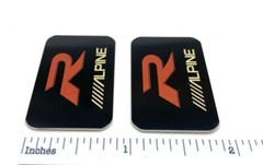 Alpine Car Audio Speaker Badges PAIR Custom Made Aluminum