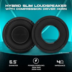 DS18 PRO-HY6.4MSL 6.5″ Shallow Hybrid Mid-Range Loudspeaker 300W 4-Ohms – PAIR