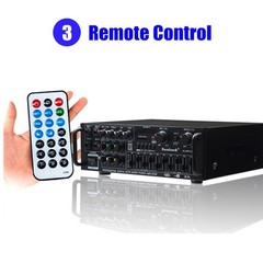 2000W 2CH bluetooth Power Amplifier Stereo Receiver Home Theater Audio Amp US