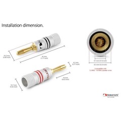 Nakamichi 24k Gold Plated Banana Plug Cable Audio Speaker Wire Connector size4mm