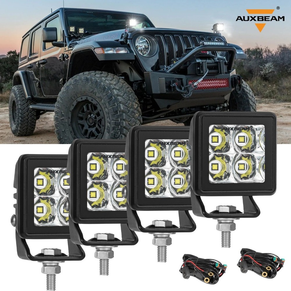 4X AUXBEAM 2″ LED Work light Bar Spot Pods Driving Fog Lamp Offroad Ditch Lights