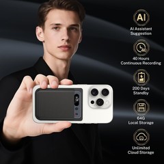 AI Voice Recorder w/Case — 64GB Memory, App Control, GKP9 Recorder Transcr