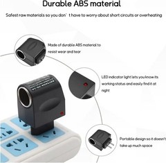 100-240V AC To 12V DC Car Cigarette Lighter Socket Power Adapter Converter LOT