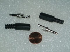 2x Audio Male Plug in Jack Mono Connector 1/8 inch 3.5 mm