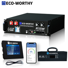 ECO-WORTHY 48V 100AH Lithium Battery UL9540A+ 48V 60A Charger+Battery Monitor