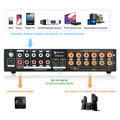 Nobsound M5.1 HiFi 5.1 Channel Digital Amplifier w/ Bluetooth/COAX/OPT/USB Amp