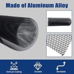 47″X16″ Universal Black Metal Mesh: Aluminum Alloy 3 x 6mm Rhombic Hole Car G…