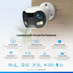 Dual-Lens 4K (8MP) Outdoor Security POE Camera, 2 x 4MP Lenses PoE AI Bullet …