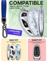 Compatible with Hyundai Key Fob Cover & Keychain | Blue & Black 7 Buttons_2