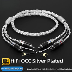 Hi-end Audio RCA Cable with Grounding Wire OCC Amplifier Phono Turntable Cable