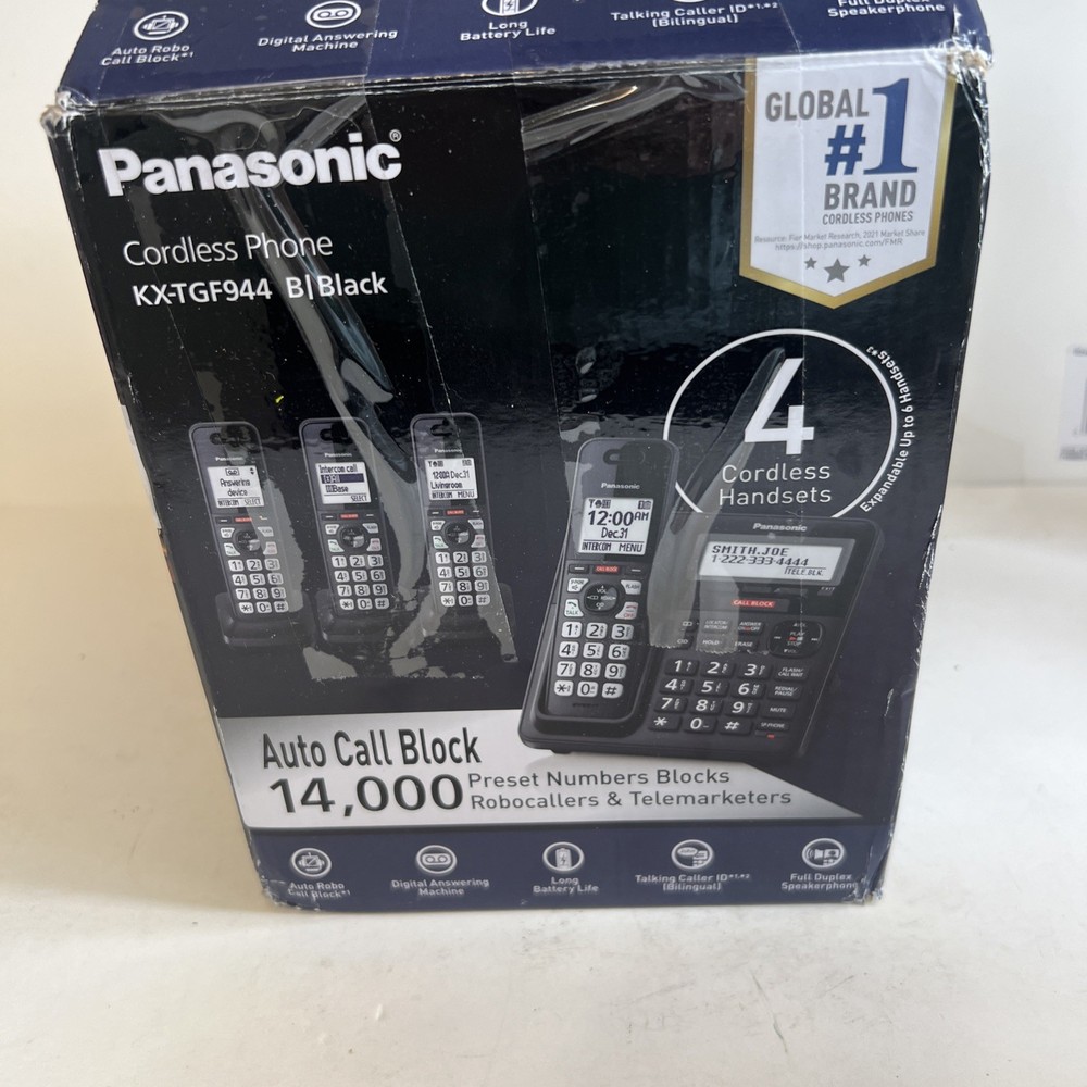 **READ** Panasonic Cordless Phone System 4 Handset Bluetooth KX-TGF944