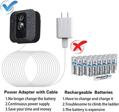 Power Adapter for Blink XT / XT2 & Blink Outdoor (3Rd Gen) Camera, with 25Ft/7.5