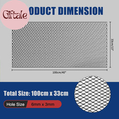 40″X13″ Universal Black Metal Mesh: Aluminum Alloy 3 X 6Mm Rhombic Hole Car Gril