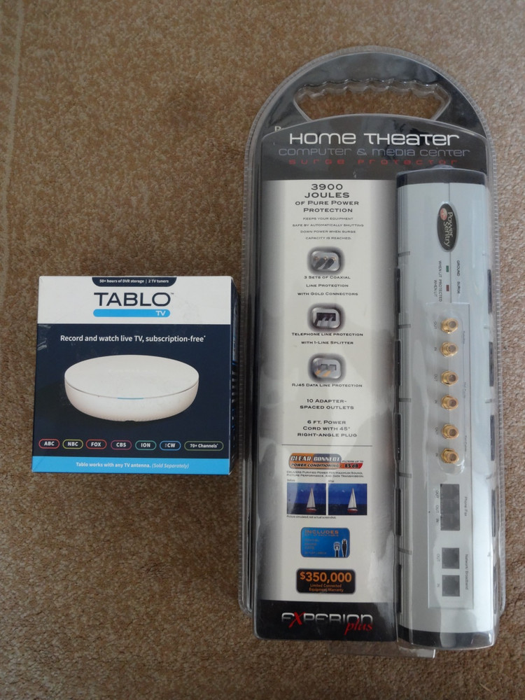 Tablo TV 4th Gen 2-Tuner 128 GB 50 Hour OTA Live TV DVR TF1282B +Power Strip