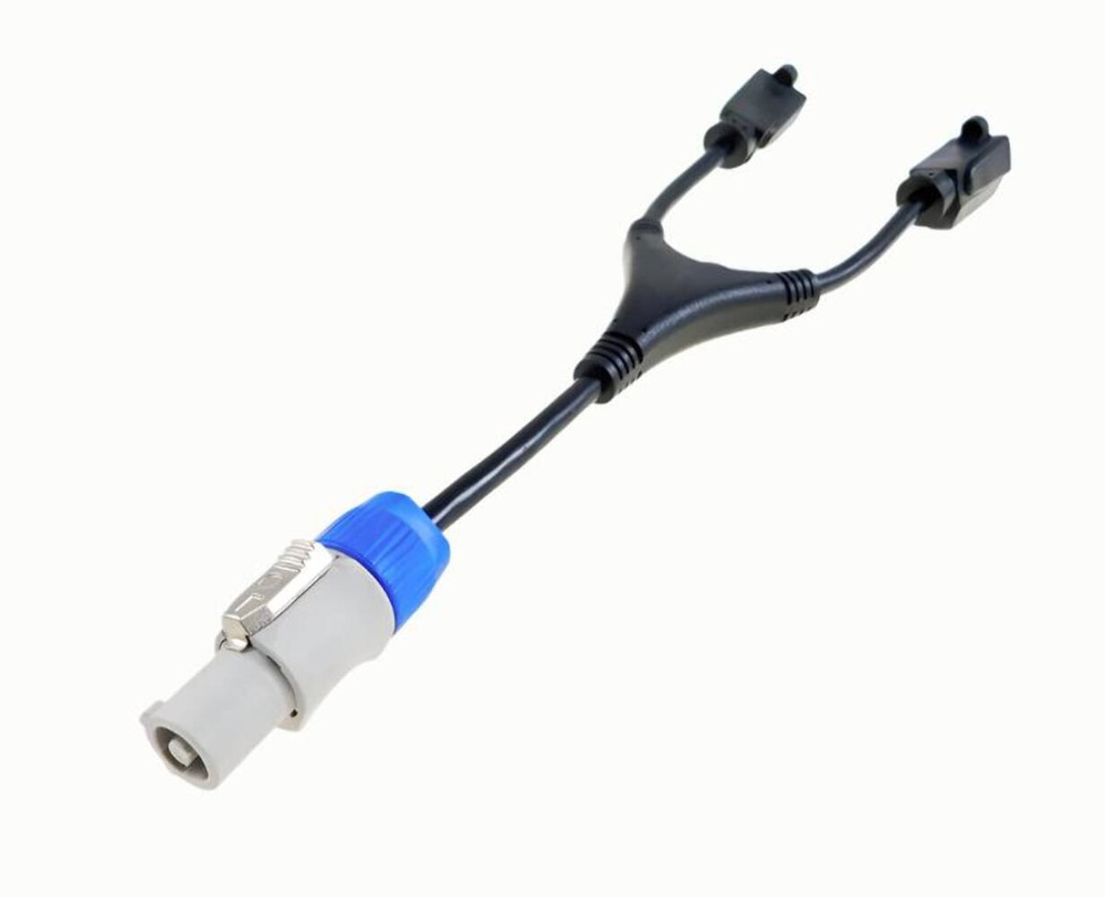 ProCraft 1′ PowerCon Style Out Gray to 2 AC Female Edison Plugs Y Cable USA Made
