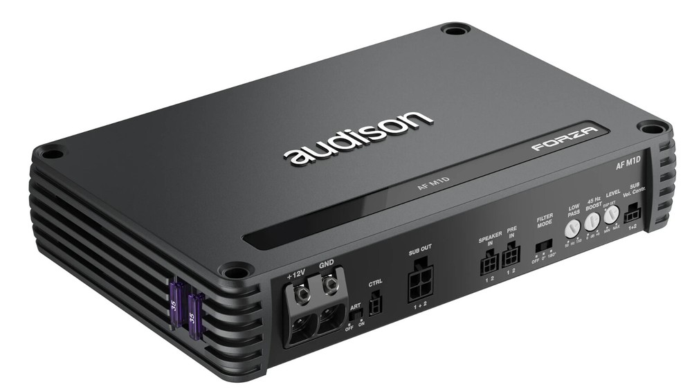 Audison Forza AF M1D Amplifier 1000 W total power 1 x 1200 W at 1 ohm D-class