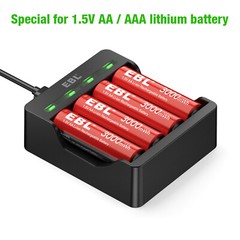 EBL AA AAA Rechargeable Batteries Li-ion 1.5Volt Lithium/ Multi-Slot Charger Lot