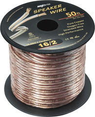 50 Ft. Spool High Performance 16 Gauge Speaker Wire, Oxygen Free Pure Copper – U