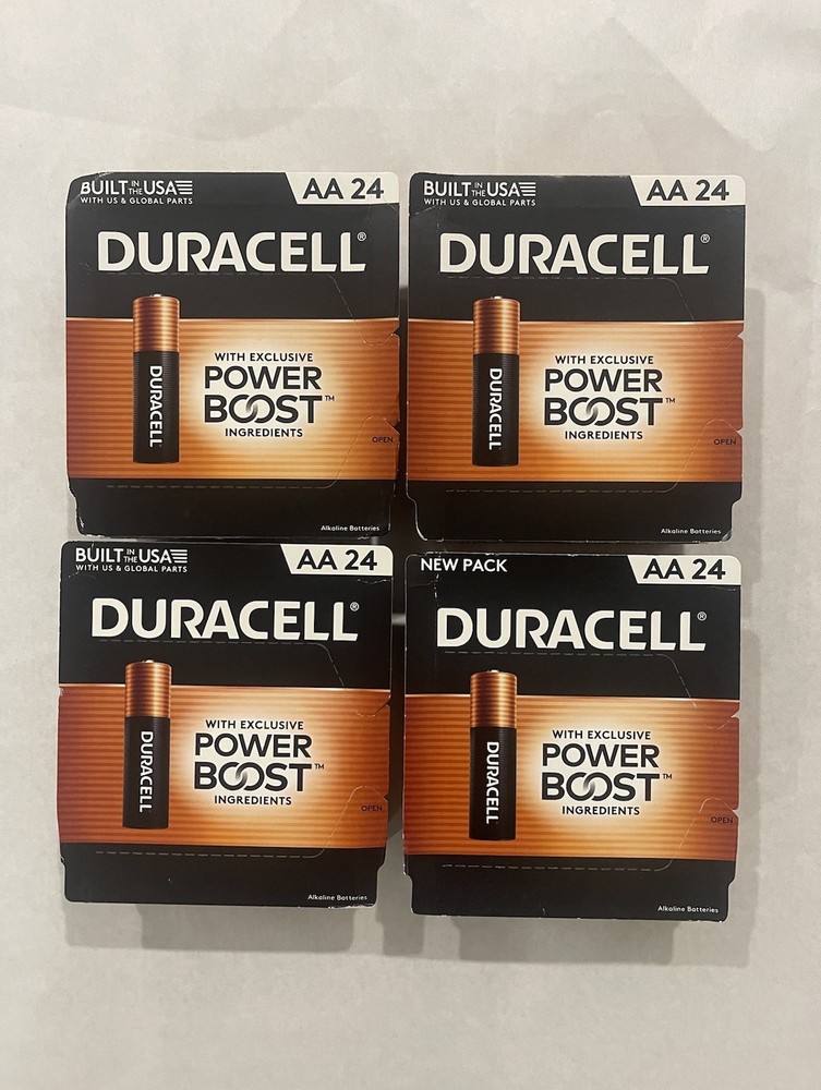 QTY (4) 24 Pack Duracell Power Boost AA Batteries MARCH/2037