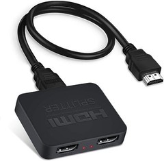 4K@60Hz HDMI Splitter 1 in 2 Out, HDMI Splitter for dual Monitors Duplicate only