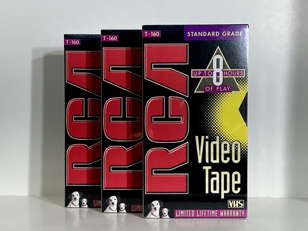 RCA up to 8 Hour Standard Grade T-160 VHS Blank Tape SEALED LOT OF 3