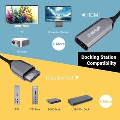Active DP 2.0 to HDMI 2.1 Adapter – 8K & 4K Support for Gaming & Home Theatre