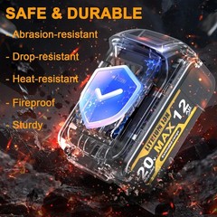 4x 12Ah 20V Replacement Battery for 20V Max Power Tools, High Capacity Li-ion