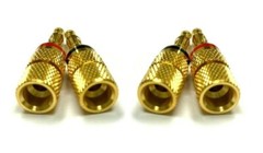 4pc Audio Gold Plated Speaker Wire Connector Banana Plug Jack Open End Home Car
